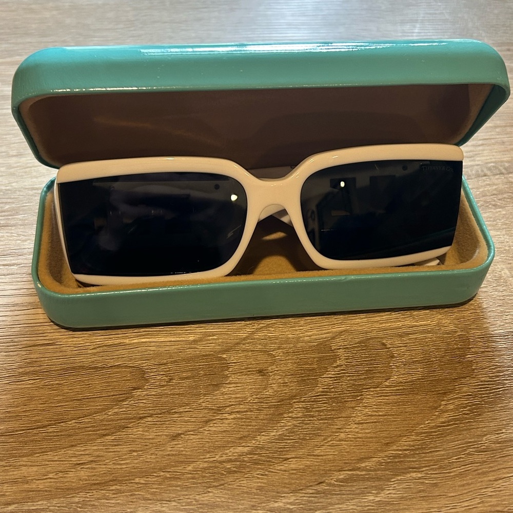 Tiffany & Co. White Sunglasses with silver design